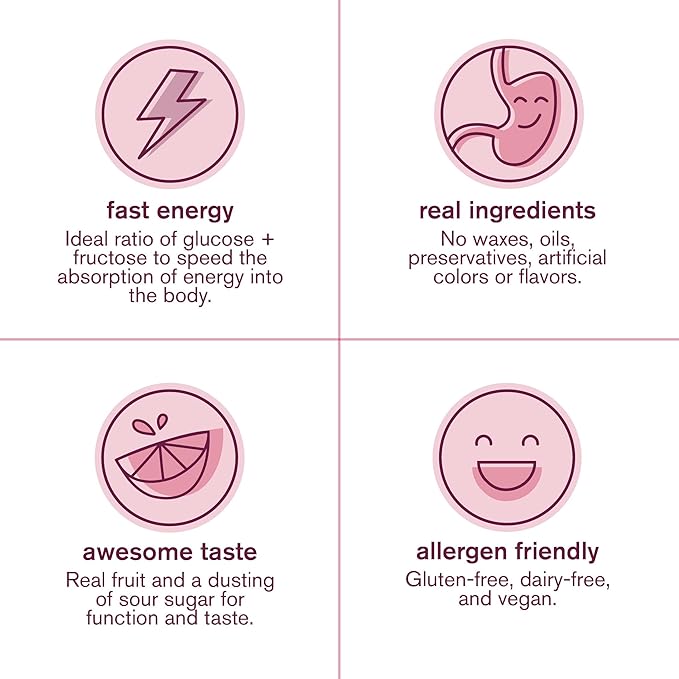 Skratch Labs Energy Chews | Gummies for Running, Cycling, and Sports Performance | Gel Alternative | Raspberry (10 Pack) | Gluten Free, Vegan