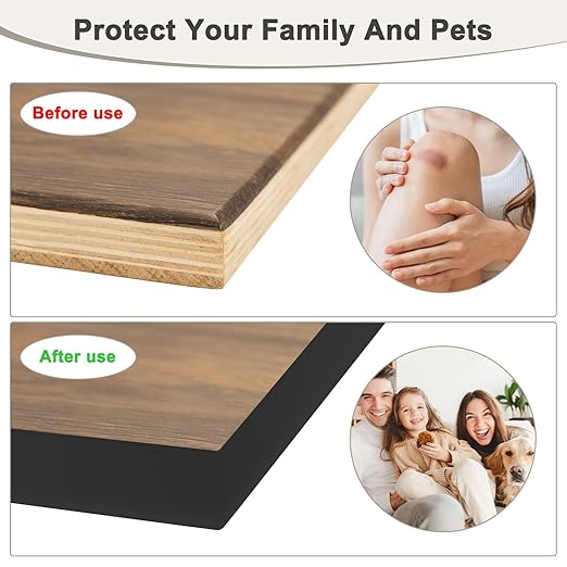 U-Shape Edge Banding, 0.98 Inch x 32.8 FT Self Adhesive Rubber Edge Trim Flexible TPE Corner Protector for Desk/Shelves/Furniture/Countertop/Table/Cabinet/Plywood [Black]
