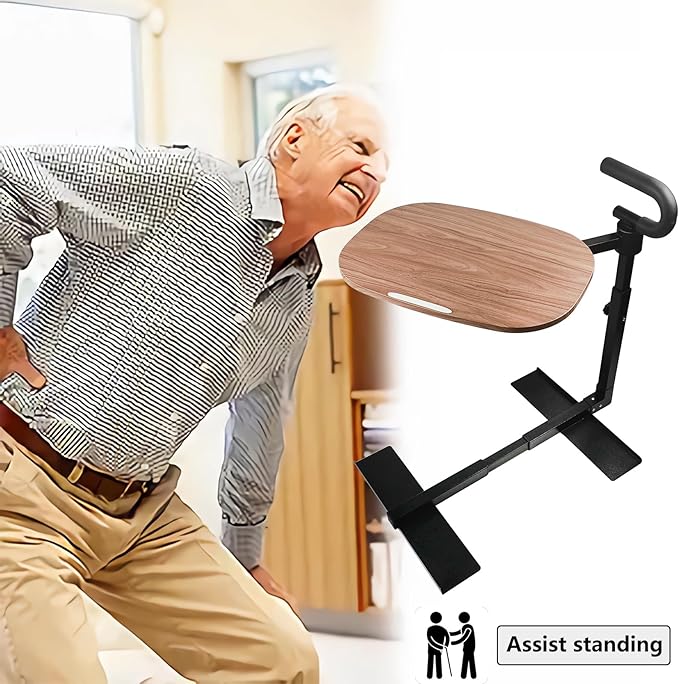 (White 360° Sofa Rotating Table) Auxiliary Standing Tray 360 Degree and Height Adjustable Rotating TV and Laptop Table, Ergonomic Auxiliary Safety Standing Handle