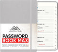 PRODUCTIVITY STORE Best Password Book With Alphabetical Tabs | Password Book, Organizer & Notebook | Password Keeper To Keep Website Logins & Passwords Safe | Black | Medium 5x8