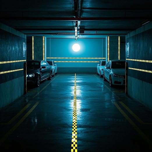 Yellow and Black Reflective Tape 4 inch X 10 feet, Outdoor Waterproof Hazard Conspicuity Warning Industrial Marking Tape