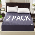 BEDLORE 2 Pack Waterproof Mattress Protector, King Size Mattress Pad with Deep Pocket 6"-18" Depth, Soft Breathable Bed Mattress Cover for Bedroom, College Dorm (Navy Blue)