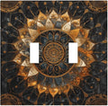 Cool Colorful Mandal Flowers Boho Floral Decorative Switch Plates 2 Gang Double Toggle Outlet Light Switch Cover Wall Plate Electrical Faceplate for Bed Room Living Room Decor