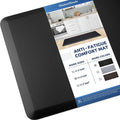 KitchenClouds Cushioned Anti Fatigue Kitchen Rug, 17.3"x39", Waterproof Non Slip, Standing Desk Mat, Comfort Floor Mat for Kitchen, House Sink, Office (Black)