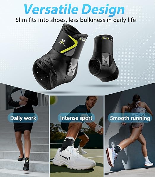 Quick Lace Up Ankle Brace with Side Stabilizing Pads, Slim Fit Ankle Support Brace, Adjustable & Breathable Ankle Support for Men Women, Ankle Stabilizer for Sprain,Injury Recovery,Sports,L