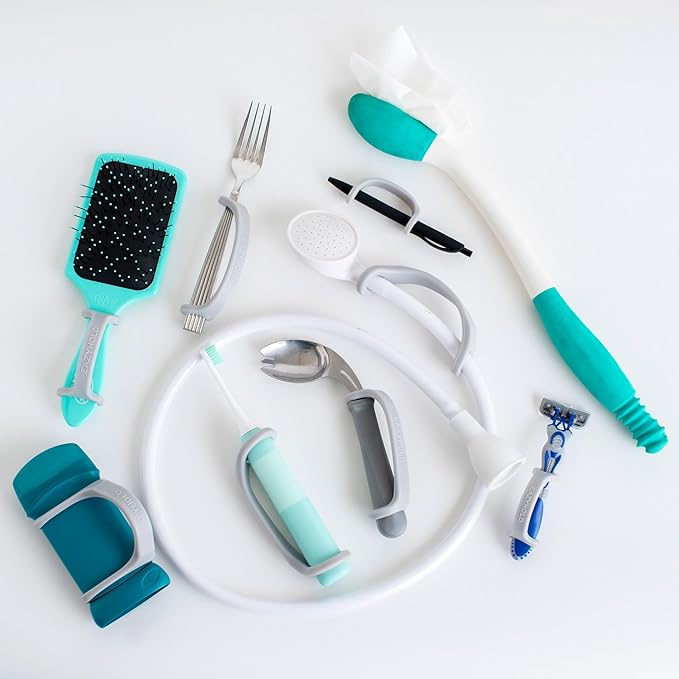 Essential Mobility Aid for Hands, Limbs - Includes 10 Sizes of Silicone Handles to Fit Items for Daily Living Activities, Assists Kids and Seniors with Limited Strength, Disabilities, Stroke Recovery