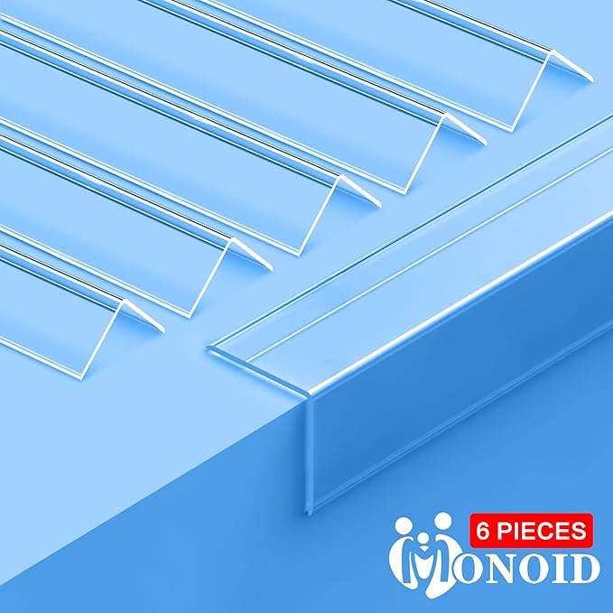 6PCS Clear Self-Adhesive Wall Corner Protectors，Corner Guards & Edge Protector for Wall Door Frame Cabinet Baseboard & Door, Table, Stair (39.4" X 1.18")