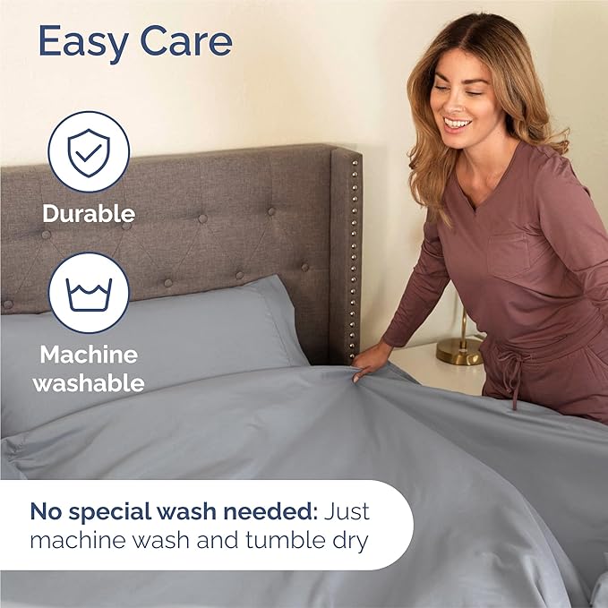 Full 6 Piece Sheet Set - Cooling & Breathable Bed Sheets - Hotel Luxury Bed Sheets for Women, Men, Kids & Teens - Bedding with Deep Pockets & Easy Fit - Soft and Wrinkle Free - Full Steel Blue Sheets