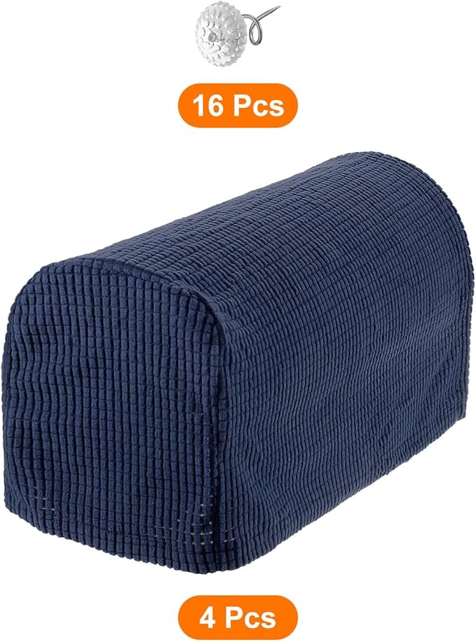 uxcell Stretch Armrest Covers Armchair Anti-Slip for Chairs Sofas Couch Arm Covers Recliner Sofa Navy Blue 4 Pcs