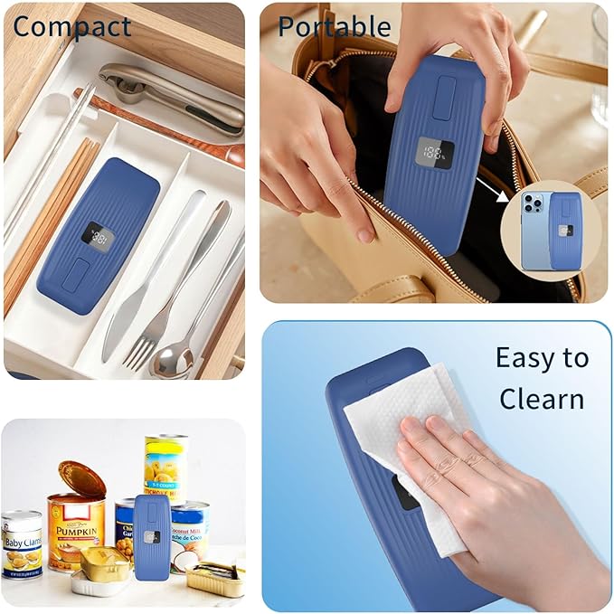 Electric Can Opener – USB Rechargeable with LED Display, Smooth Edge & Auto Stop, One-Touch Hands-Free Automatic Can Opener for Seniors & Arthritis, Works on All Can Types, Food-Safe Kitchen Gadgets
