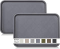 Boot Tray for Entryway Indoor, Heavy Duty Shoe Mat Tray 2 Packs, 16.7"x12.8" Waterproof Shoes Trays with Raised Edge, Outdoor Multi-Purpose Mats for Boots, Garden, Pets