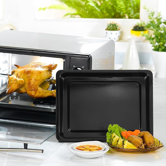 1 Set Baking Pan and Oven Tray Extractor - Air Fryer Convection Toaster Tray Handle Oven Rack Pull Tool Grills Clip - Black