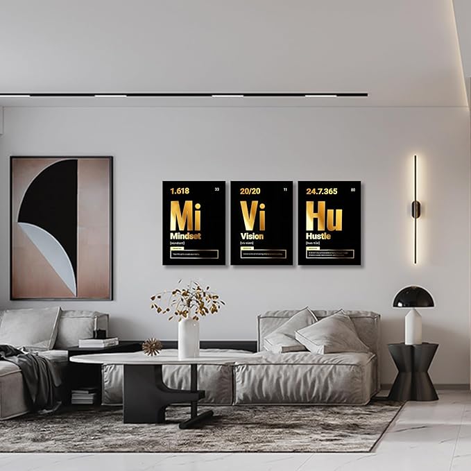 Motivational Canvas Wall Art Framed, Inspirational Quote Success Canvas Wall Decor Inspirational Entrepreneurs Painting Prints Poster for Office Bedroom Decor Ready to Hang (12"x16"x3pcs)