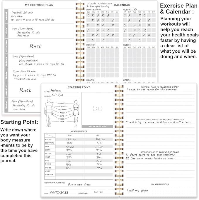 Weekly Meal Planner Notebook,A5 Weekly & Daily Meal Prep Journal with Shopping and Grocery Lists for Menu Planning, Lasts 1 Year, Blue Watercolor