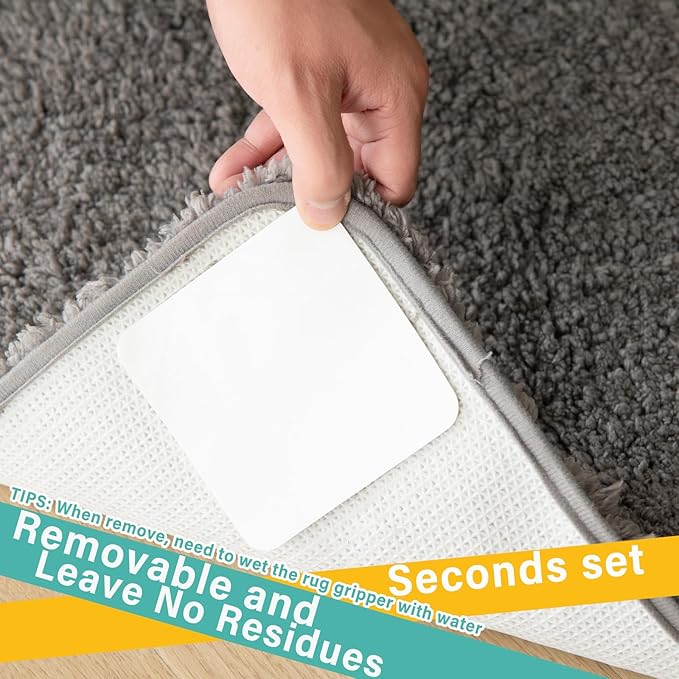 (8 Pack) Rug Pad Gripper for Hardwood Floors No Damage, Carpet Tape for Area Rugs Reusable Kitchen Non Slip Rug Pads (8)