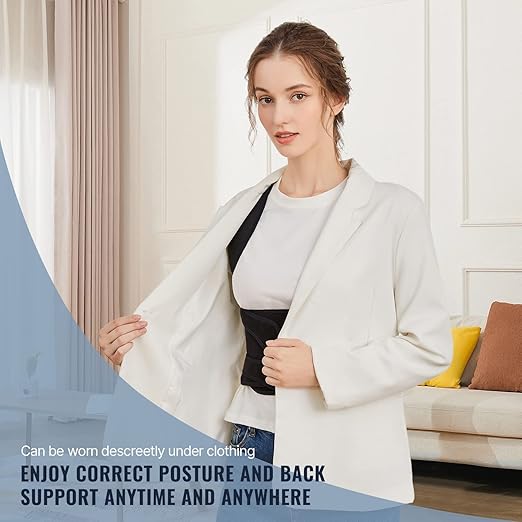 Posture Corrector for Women and Men, Adjustable Back Brace with Full Back Support, Shoulder Straightener for Spine Alignment, Hunchback, Scoliosis, Lumbar, Spine, Black (Medium)