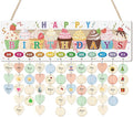 CHDITB 3D Classroom Birthday Chart Wall Hanging(16"x5"), Wooden Family Calendar Reminder for Classroom Students Kids, Cute Cupcake Theme Birthday Board Tracker with 100 Round Heart Tags