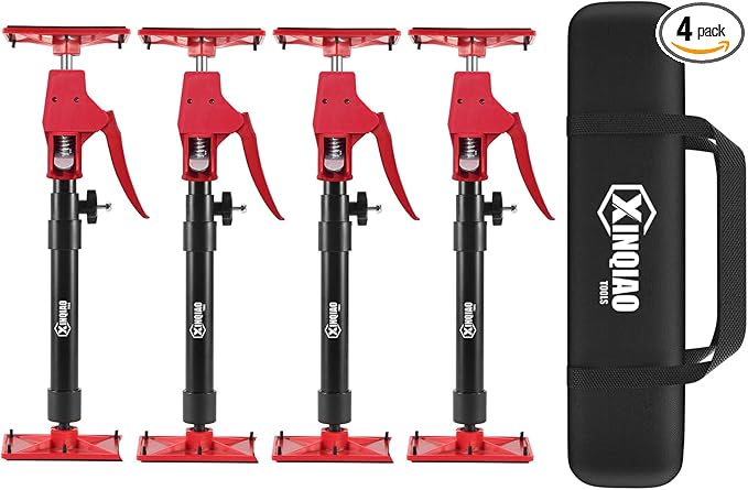 XINQIAO Cabinet Jacks for Installing Cabinets, Light Duty Third Hand Tools Adjustable Support Pole from 15.7 in to 27.6 in, 4 PCS