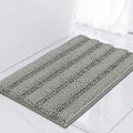 Turquoize Chenille Shaggy Non Slip Bath Mat for Bath - 17 x 24" Dove Bath Rug Extra Soft & Absorbent Area Rug, 17"x 24", Dove