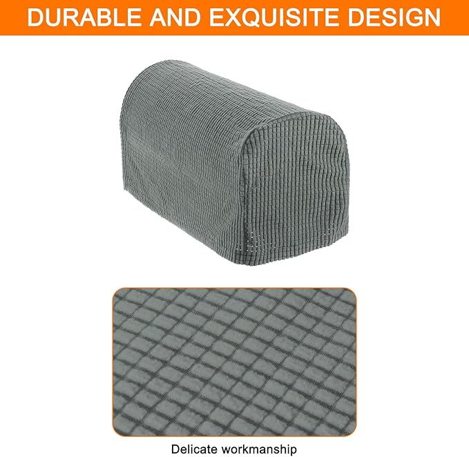 uxcell Stretch Armrest Covers Armchair Anti-Slip for Chairs Sofas Couch Arm Covers Recliner Sofa Light Gray 4 Pcs