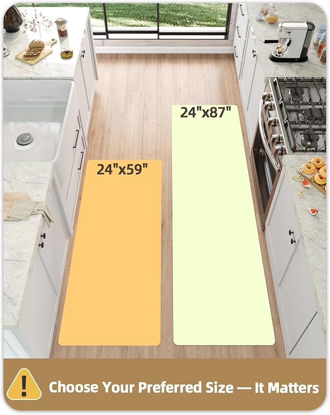 Color&Geometry Anti Fatigue Kitchen Mats for Floor 24x59, Vintage Decor, Easy Clean, Waterproof & Oil Proof, 0.4" Thick Cushioned, Non-Slip Kitchen Runner Rug for Sink, Laundry, Office, Deep Russet