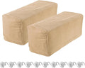uxcell 2pcs Stretch Armrest Covers for Chairs/Sofas, Couch Arm Covers with Twist Pin, Furniture Protector Slipcovers Khaki