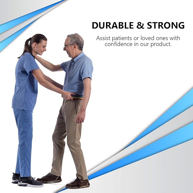 NYOrtho Metal Buckle Gait Belt - Adjustable Machine Washable Strong and Durable Material Latex Free, Natral, 72"