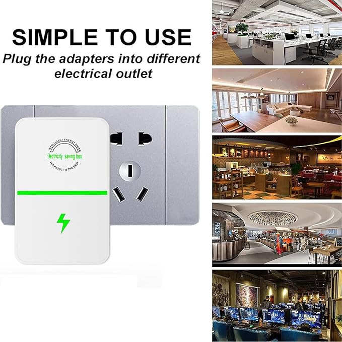 Ecowatt Saving Device Powernova Electricity Save Box Voltpro Esaver Reduce Electricity Waste by 50% for Household Office Markets Us Plug 90v-250V 30KW (6PCS)