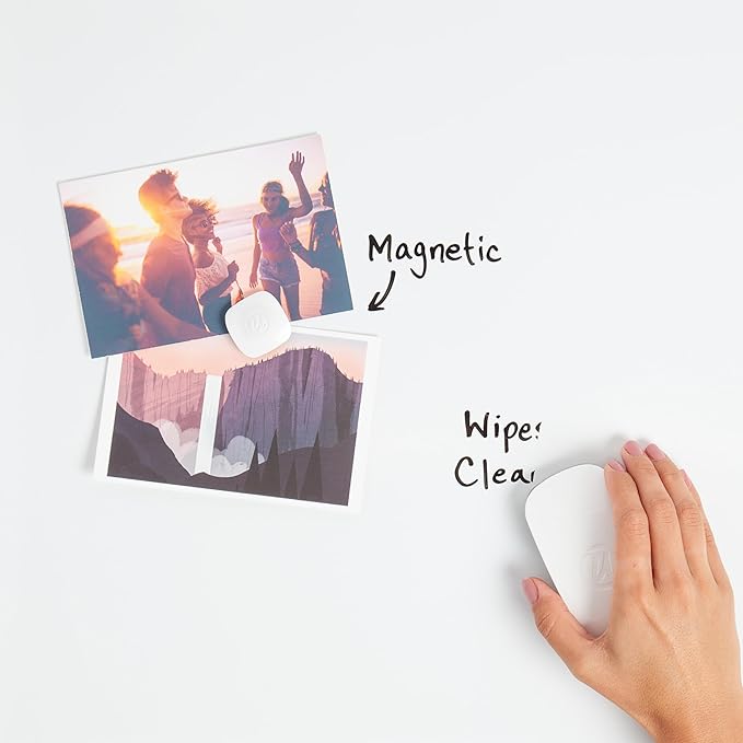 U Brands Contempo Magnetic Dry Erase Board White Board, 11" x 14", White Modern Frame, Includes Magnet and Marker