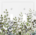Watercolor Green Eucalyptus Leaves Plants Fruit Decorative Switch Plates 2 Gang Double Toggle Outlet Light Switch Cover Wall Plate Electrical Faceplate for Bed Room Living Room Decor