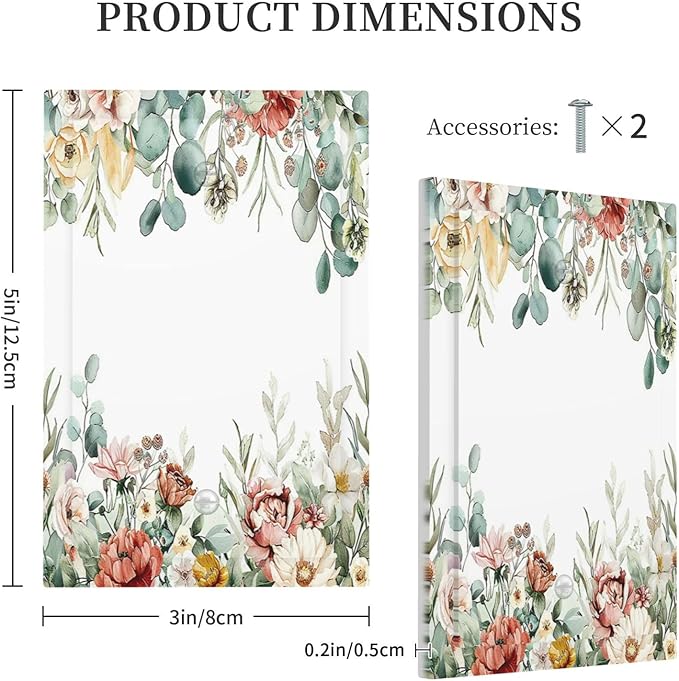 Light Switch Cover Plate Vintage Boho Floral Leaves Rustic Sage Botanical 1 Gang No Device Blank Electrical Wall Plates Faceplate Decorative Switch Plate for Bedroom Home Decor