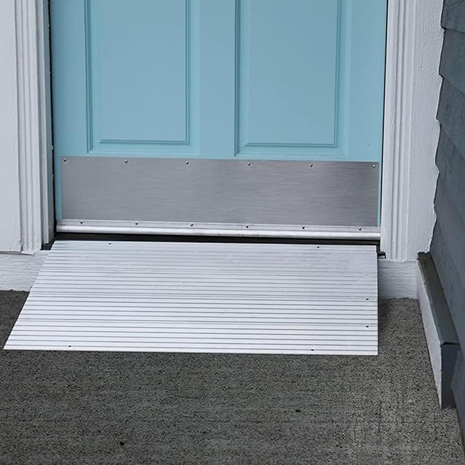 EZ-ACCESS - Threshold Ramps for Doorways - Portable Wheelchair Ramp for Home Steps, Aluminum Door Threshold Sliding Doors, Walker & Wheelchair Access - Adjustable Modular Transitions, 3" Rise