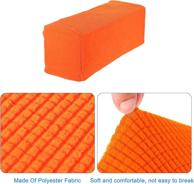 uxcell 2pcs Stretch Armrest Covers for Chairs/Sofas, Couch Arm Covers with Twist Pin, Furniture Protector Slipcovers Orange