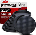 Ezprotekt Non Slip Furniture Pads, 8 Pcs 2.5" Anti Slip Rubber Caster Cups, Anti Skid Furniture Coasters for Hardwood Floors, No Slide Furniture Gripper, Furniture Stoppers to Prevent Sliding (Black)