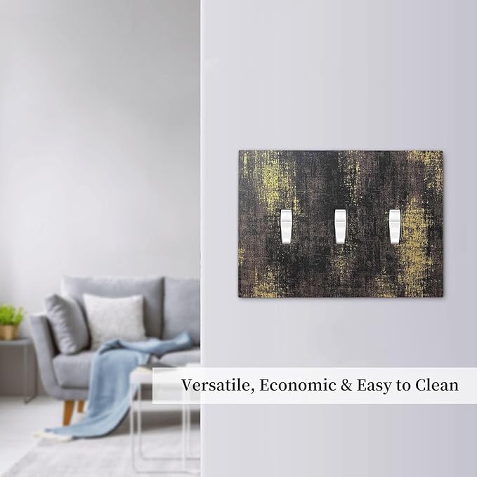 Decorative Switch Plates Vintage Industrial Rusty Metallic 3 Gang Wall Plate Triple Toggle Light Switch Cover Faceplate Electrical Wall Panels For Farmhouse Cabin Decor