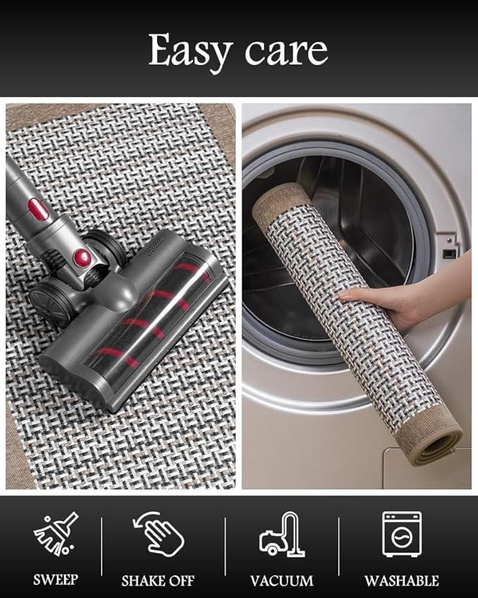 PADOOR Non Slip Kitchen Rugs Sets of 3 - Extra Large 2.5'x6' + 20"x32" + 20"x32" Runner Rugs for Kitchen Floor Non Skid Washable, Absorbent Kitchen Mat for in Front of Sink 3 Piece Brown