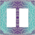 Outlet Covers Ombre Modern Mandala Floral Geometric 2 Gang Wall Plate Double Rocker Light Switch Cover Decorative GFCI Receptacle Cover Electrical Switchplate for Bathroom Bedroom Decor