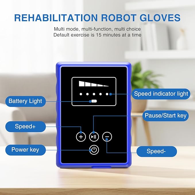 Hand Rehabilitation Equipment, Therapy Gloves for Stroke Hand Recovery Device, Robotic Rehab Glove for Finger Training, Adjustable Strength Hands Exerciser