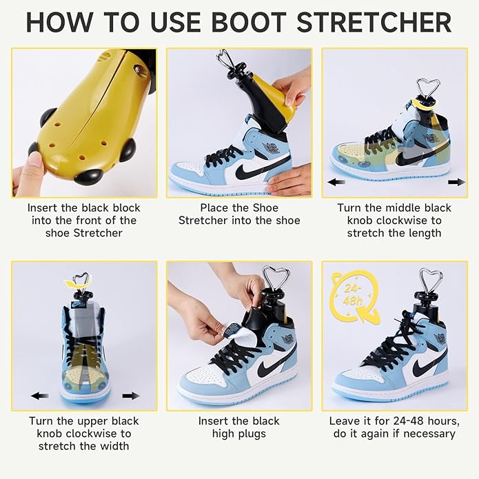 Shoe Stretcher Men, Women Leather Boot Stretcher for Wide Feets, Shoe Tree Adjustable Boot Widener Stretcher