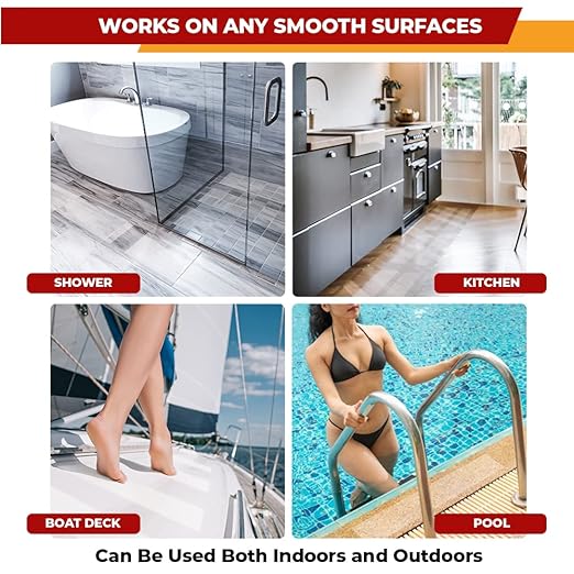 Premium Clear Anti Slip Tape 6” X 24” (15-Pack) - Heavy Duty Waterproof Clear Grip Tape - Soft & Comfortable for Walking Barefoot - Non-Slip Tread Ideal for Stairs, Shower, Boats, Etc.