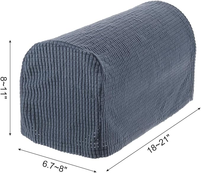 uxcell Stretch Armrest Covers Armchair Anti-Slip for Chairs Sofas Couch Arm Covers Recliner Sofa Gray Blue 4 Pcs