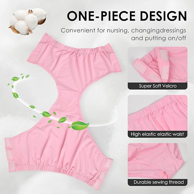 Easy Adapt Women's Tear-Away Underwear, for Patients, Elders, Pack of 2. (Large)