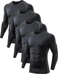 5 or 4 Pack Compression Shirts for Men Long Sleeve Athletic Base Layer Undershirt Gear T Shirt for Workout