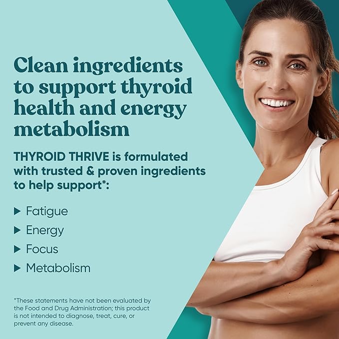 Thrive Energy Support – Naturally Fight Fatigue, Balance Hormones, Promote Focused Energy – Zinc, Selenium, Iodine – 60 Vegetarian Soft Capsules