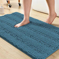Turquoize Bathroom Rugs and Mats 1-Piece Bath Mat Set Non Slip Bath Mats for Tub Extra Soft and Absorbent Gray Shaggy Rugs for Bedroom Machine Washable Bath Mats, 20"x 32", Turquoise Blue