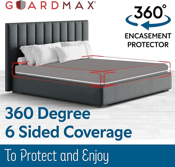 Guardmax Jersey Knitted Crib Size Zippered Mattress Encasement - Waterproof & Bed Bug Proof Mattress Protector - Comfortable, Soft, and Noiseless Zippered Bedding - Dust Mite Proof (28 x 52 x 6)
