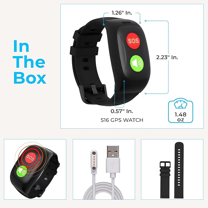 SecuLife SOS Wristband,Fall Detection, GPS Safety Bracelet for Seniors – SOS Button, Geo-Fencing, 2-Way Calling & Caregiver Tracking – Medical Alert Device, Simple & Reliable Alert System