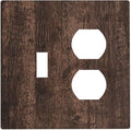 Wallplates Rustic Dark Brown Wood Grain 1 Toggle 1 Duplex Switch Plate Electrical GFCI Faceplate Decorative Light Switch Covers for Farmhouse Bedroom Decor