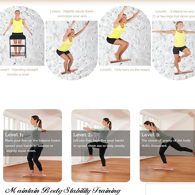 Cork Balance Board 4-in-1 Foot Strengthener, Premium Natural Cork, Plantar Fasciitis Foot Pain Relief, Foot Balance Trainer