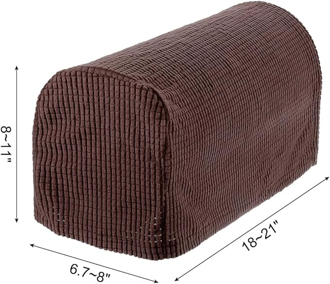 uxcell Stretch Armrest Covers Armchair Anti-Slip for Chairs Sofas Couch Arm Covers Recliner Sofa Dark Brown 4 Pcs